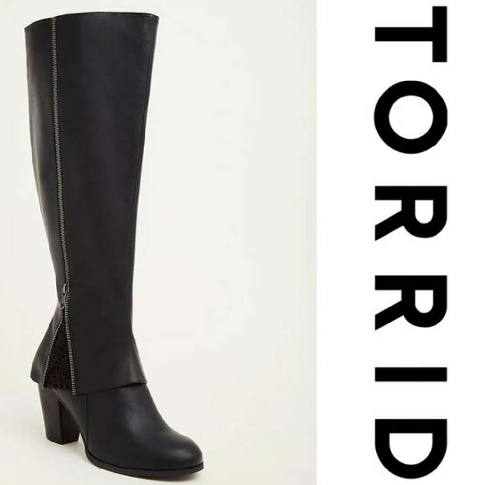 Final price drop Torrid inset lace boot 12.5 black